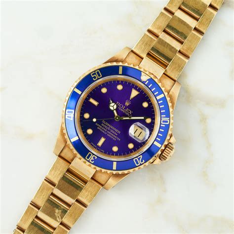 rolex 16618 purple dial|rolex submariner 16618 yellow gold.